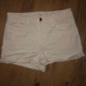 White jean shorts